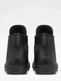 Converse Black Leather High Top Youth Trainers^BOY School Shoes|Boys Shoes