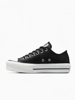 Online Converse Platform Lift Chuck Ox Leather Trainers Black
