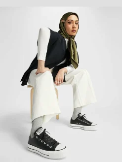 Online Converse Platform Lift Chuck Ox Leather Trainers Black