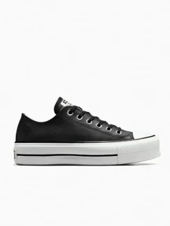 Online Converse Platform Lift Chuck Ox Leather Trainers Black