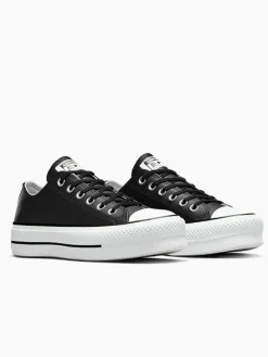 Online Converse Platform Lift Chuck Ox Leather Trainers Black