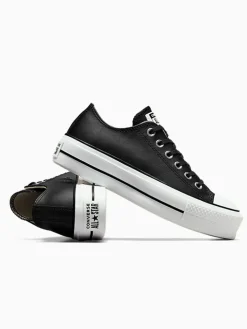 Online Converse Platform Lift Chuck Ox Leather Trainers Black