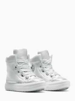 Clearance Converse Silver Chuck Taylor Kid Lift Trainers