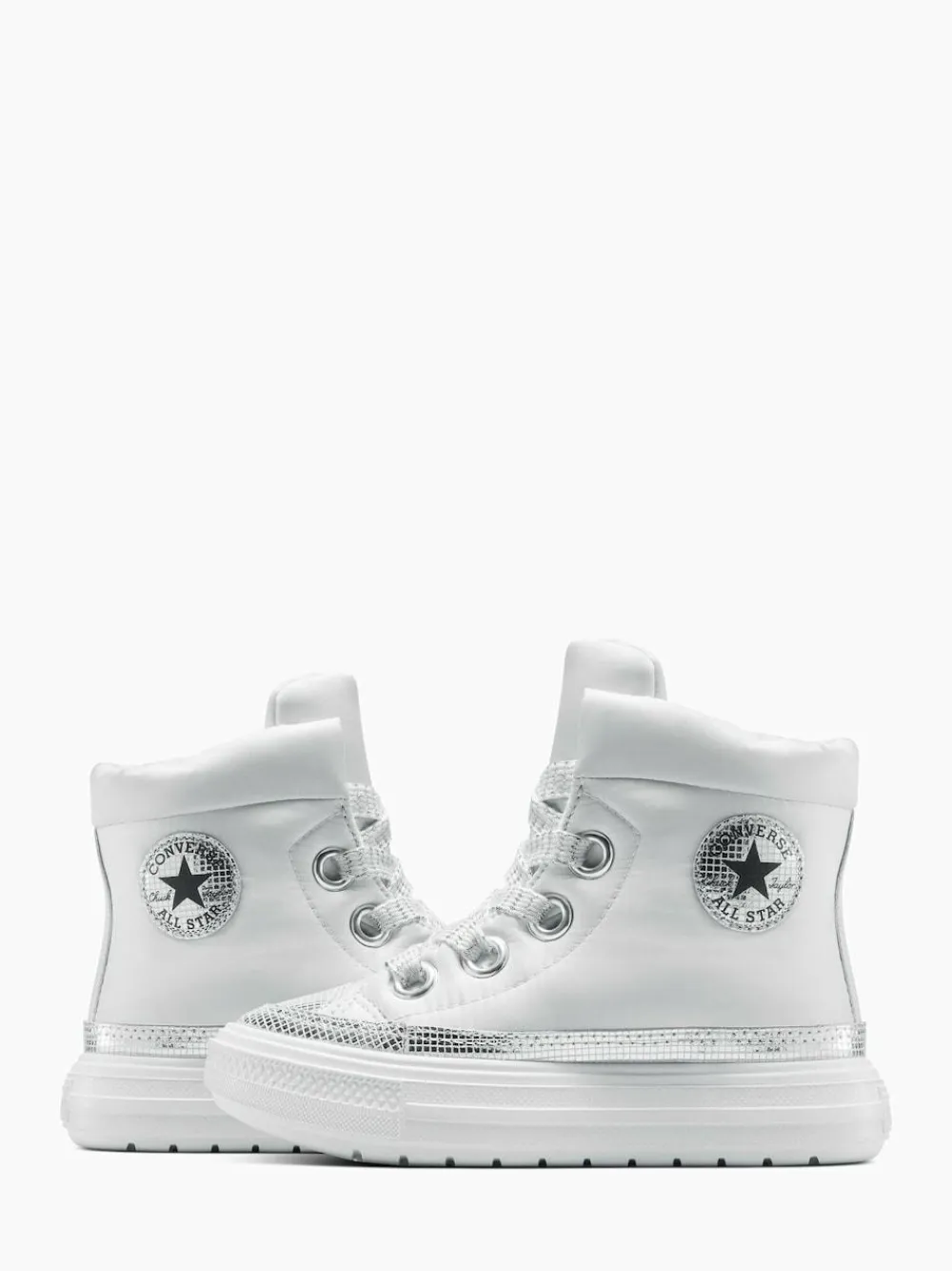 Clearance Converse Silver Chuck Taylor Kid Lift Trainers
