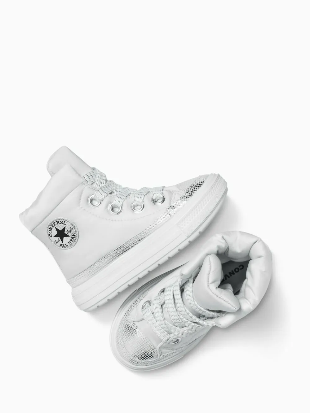 Clearance Converse Silver Chuck Taylor Kid Lift Trainers
