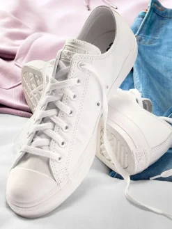 Outlet Converse Leather Chuck Ox Trainers White