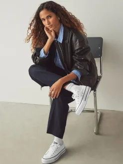 Hot Converse Platform Lift Chuck Ox Trainers White