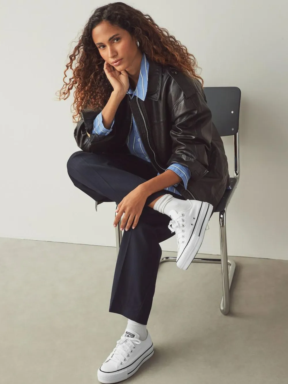 Hot Converse Platform Lift Chuck Ox Trainers White