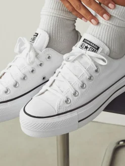 Hot Converse Platform Lift Chuck Ox Trainers White