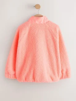 Sale Next Button Up Fleece Jacket (3-16yrs) Coral Orange