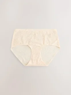 Next Midi All-Over Lace No VPL Knickers 3 Pack^Women Panties|All Lingerie