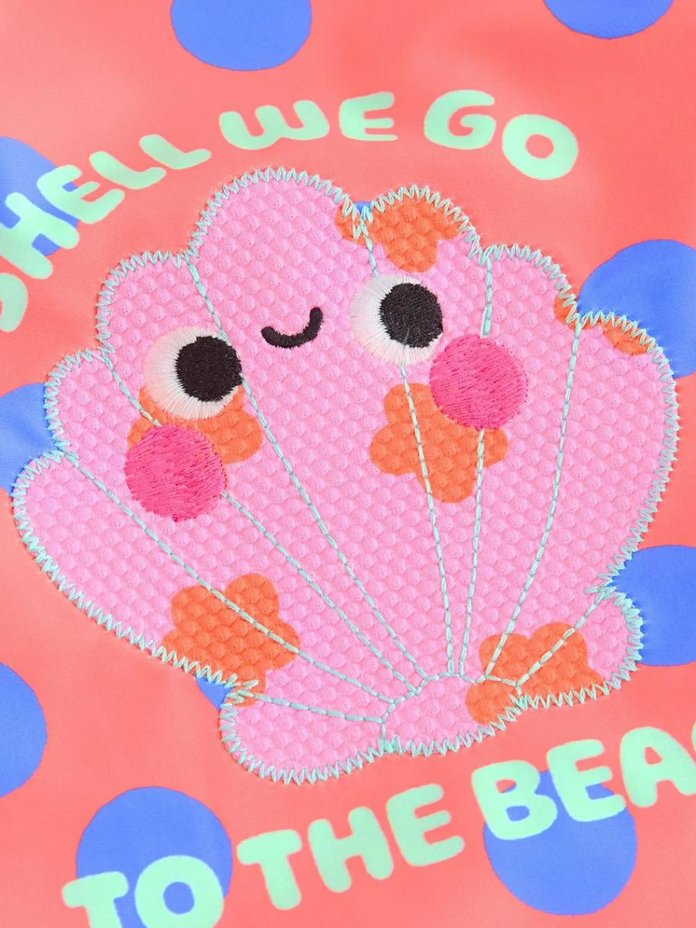 Best Next Swimsuit (3mths-7yrs) Coral Pink Shell Polka Dot