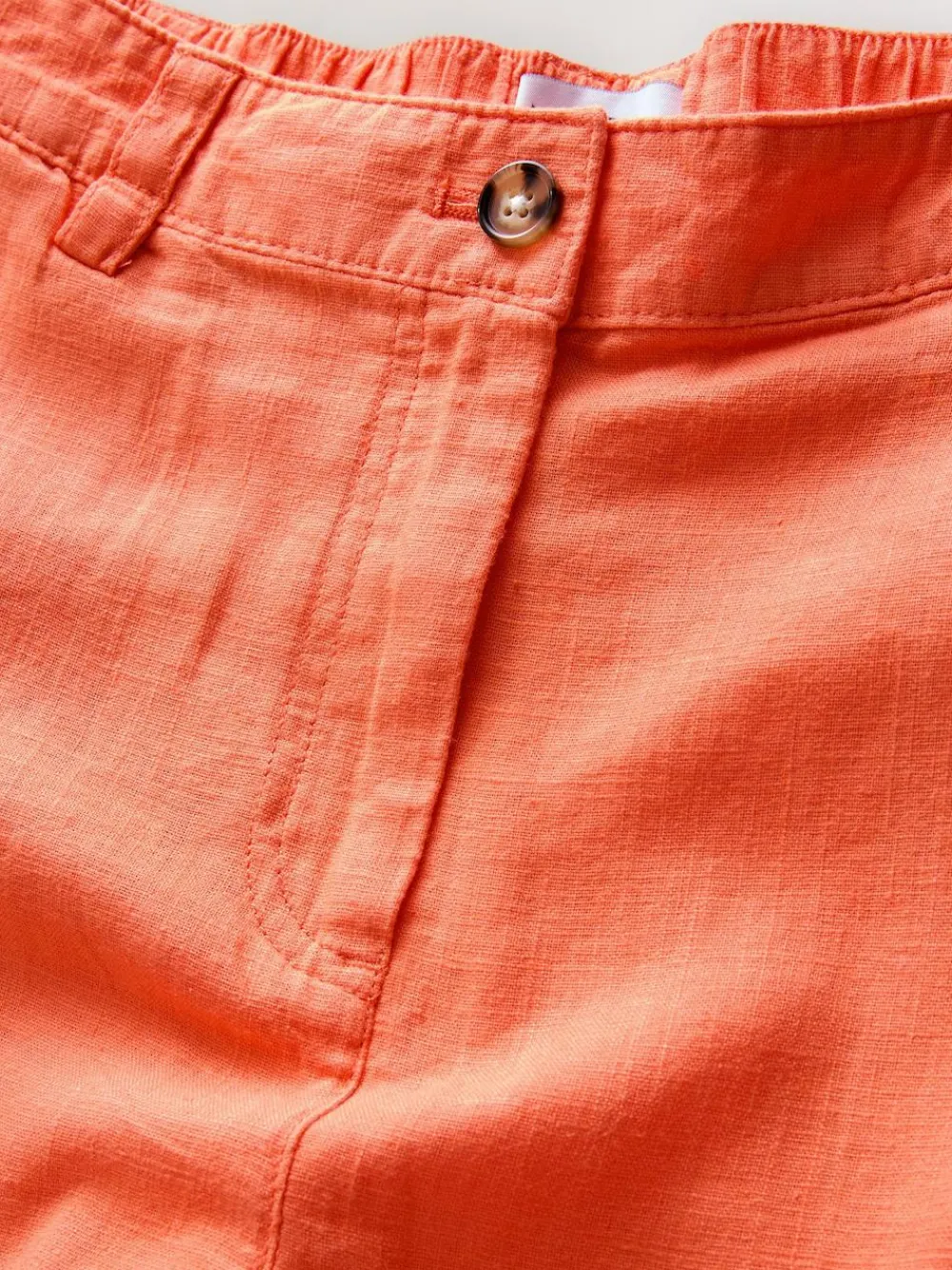 Online Next Smart Front Linen Blend Wide Leg Trousers Coral Pink