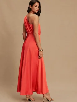 Next Textured Satin Scarf Neck Midi Dress^Women Occasionwear|Occasion Dresses