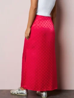 Next Jacquard Polka Dot Satin Skirt^Women Skirts