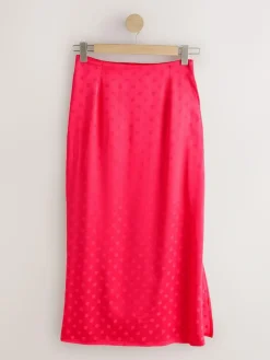 Next Jacquard Polka Dot Satin Skirt^Women Skirts