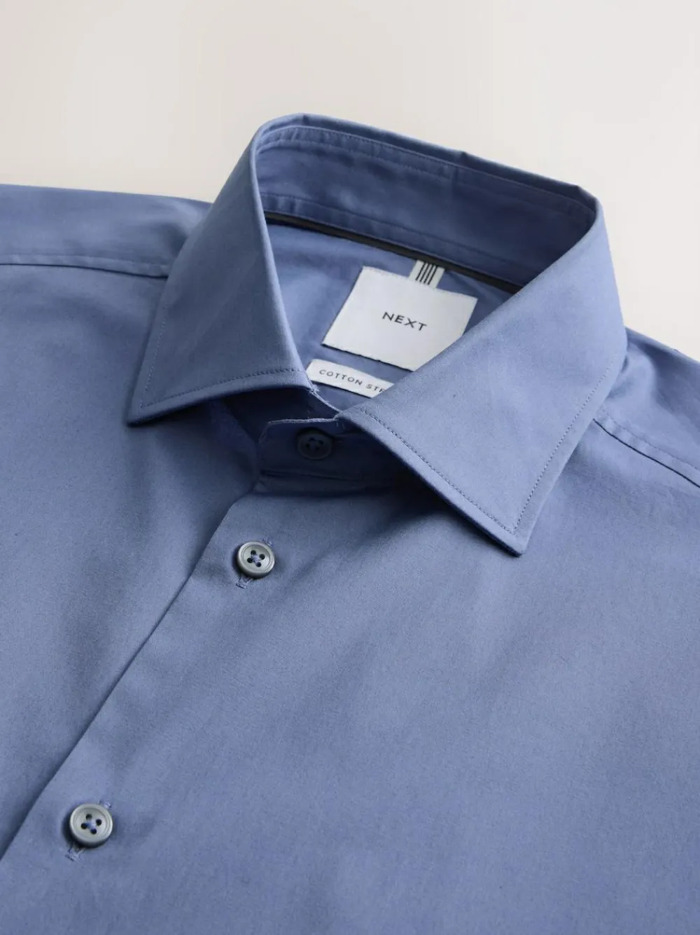 Outlet Next Cornflower Blue Slim Fit Cotton Stretch Long Sleeve Formal Shirt