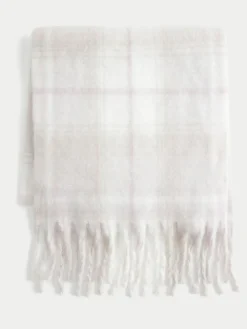 Clearance Hollister Cosy Check Scarf Grey