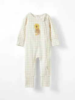 Sale Cotton On Long Sleeve Zip Romper Cream Dove