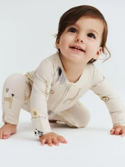 Hot Cotton On Long Sleeve Zip Romper Cream