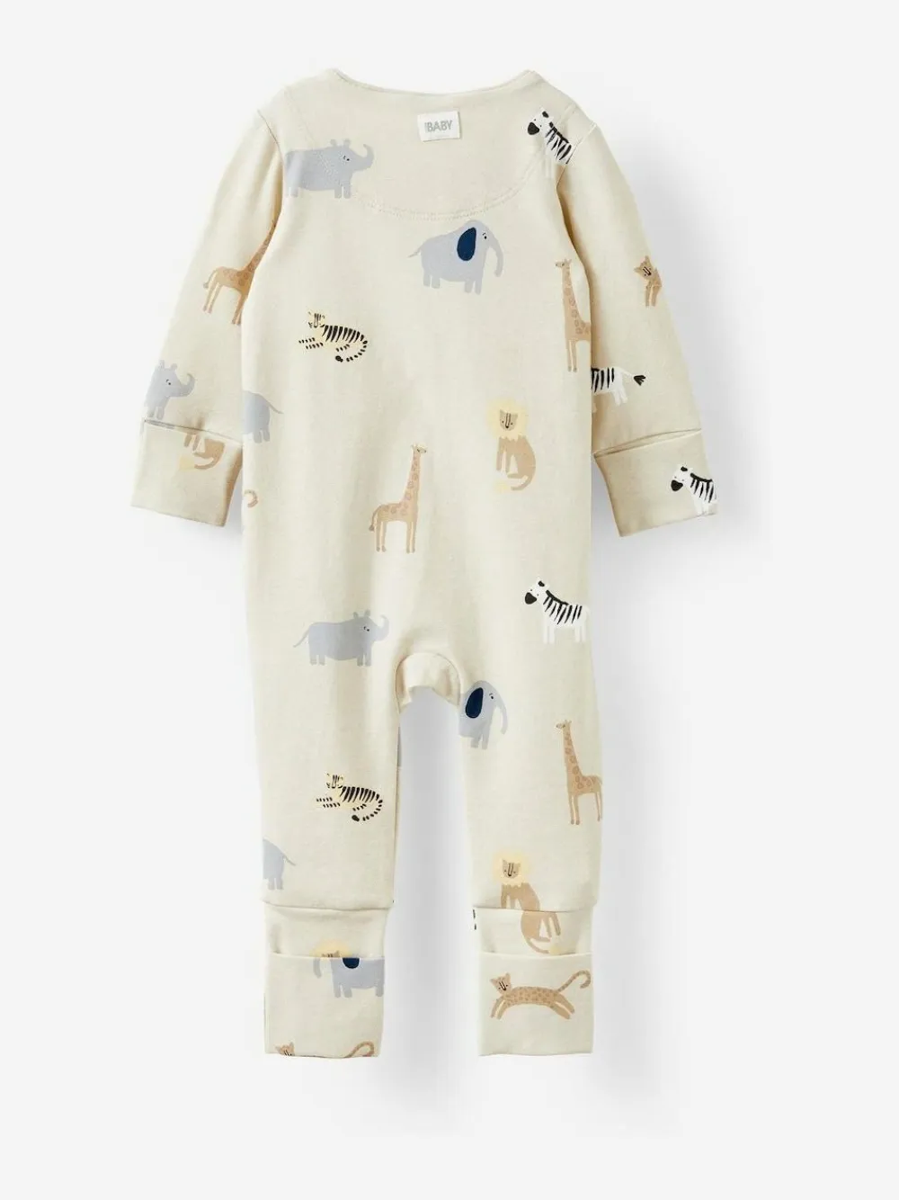 Hot Cotton On Long Sleeve Zip Romper Cream