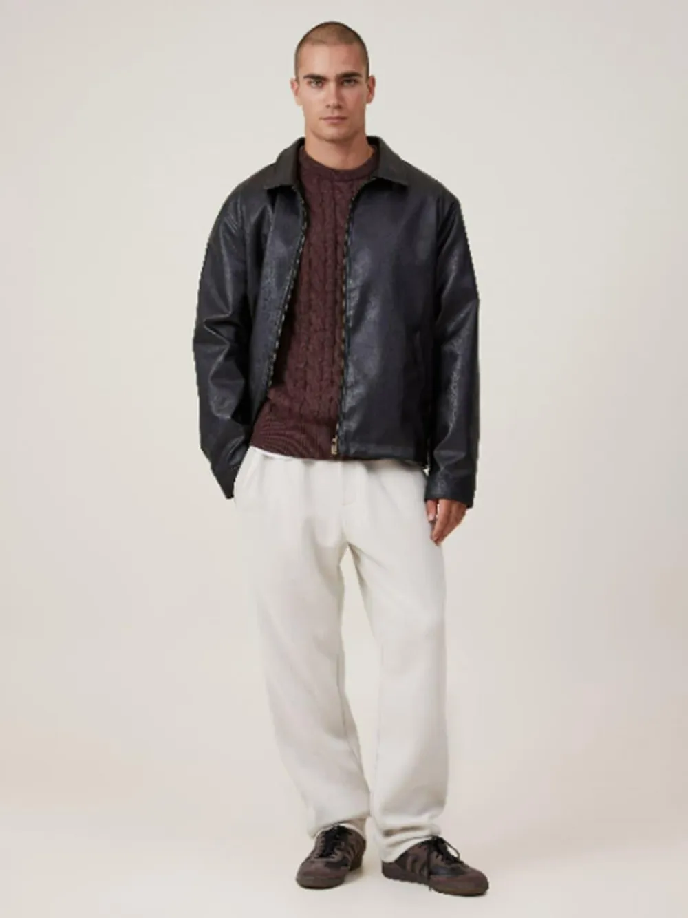 New Cotton On Relaxed Track Pants Cream