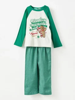 Online Cotton On Adult Matching Family Christmas Raglan Long Sleeve Pyjamas Set Green