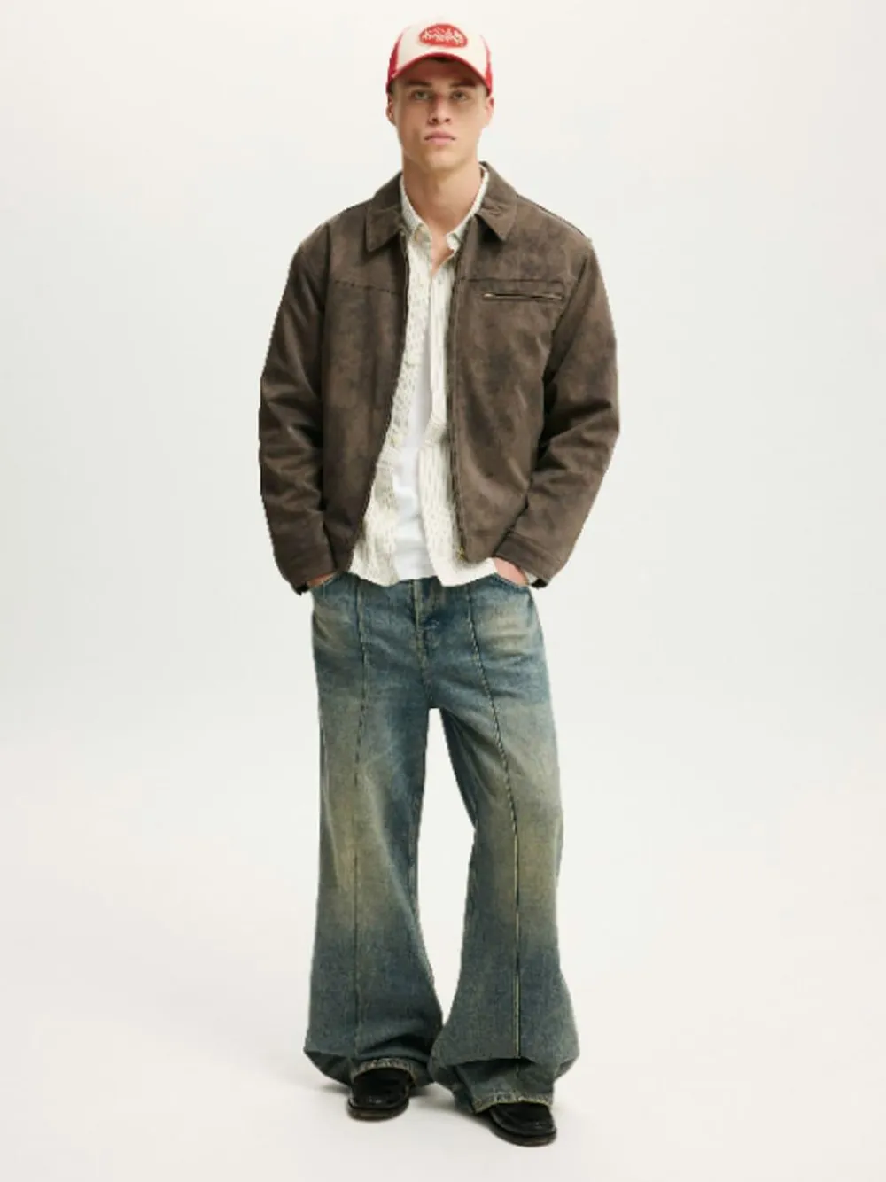 Cotton On Grey Cropped Faux Suede Harrington Jacket^ Coats & Jackets|Coats & Jackets