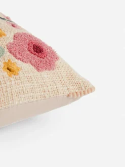 Next Cream 50 x 30cm Embroidered Flower Vase 100% Cotton 50 x 30cm Cushion^ Cushions & Throws