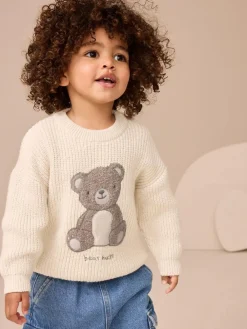 Outlet Next Cream Bear Knitted Jumper (3mths-7yrs)