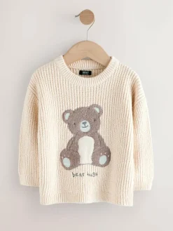 Outlet Next Cream Bear Knitted Jumper (3mths-7yrs)