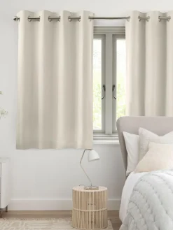 Clearance Next Cream Blackout/Thermal Cotton Eyelet Curtains