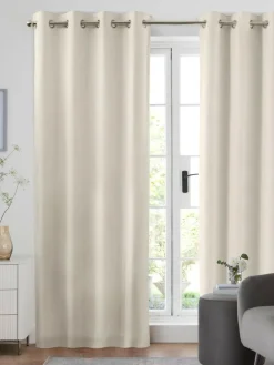 Clearance Next Cream Blackout/Thermal Cotton Eyelet Curtains