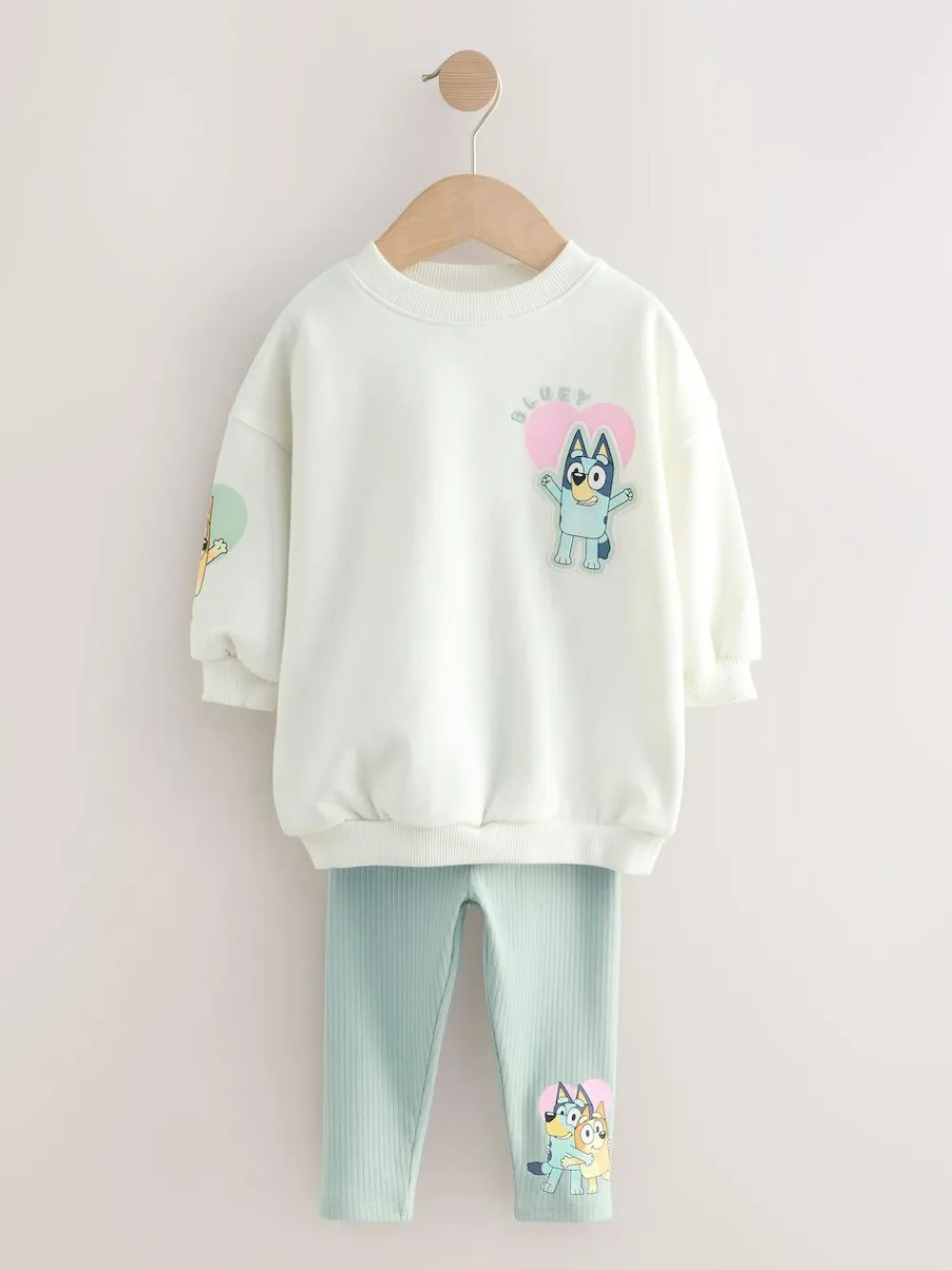 Next Cream Bluey Sweatshirt & Leggings Set (12mths-7yrs)^ Baby Girls|Sets & Co-Ords