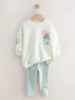 Next Cream Bluey Sweatshirt & Leggings Set (12mths-7yrs)^ Baby Girls|Sets & Co-Ords