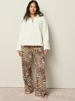 Next Cream Borg Half Zip Fleece^Women Loungewear