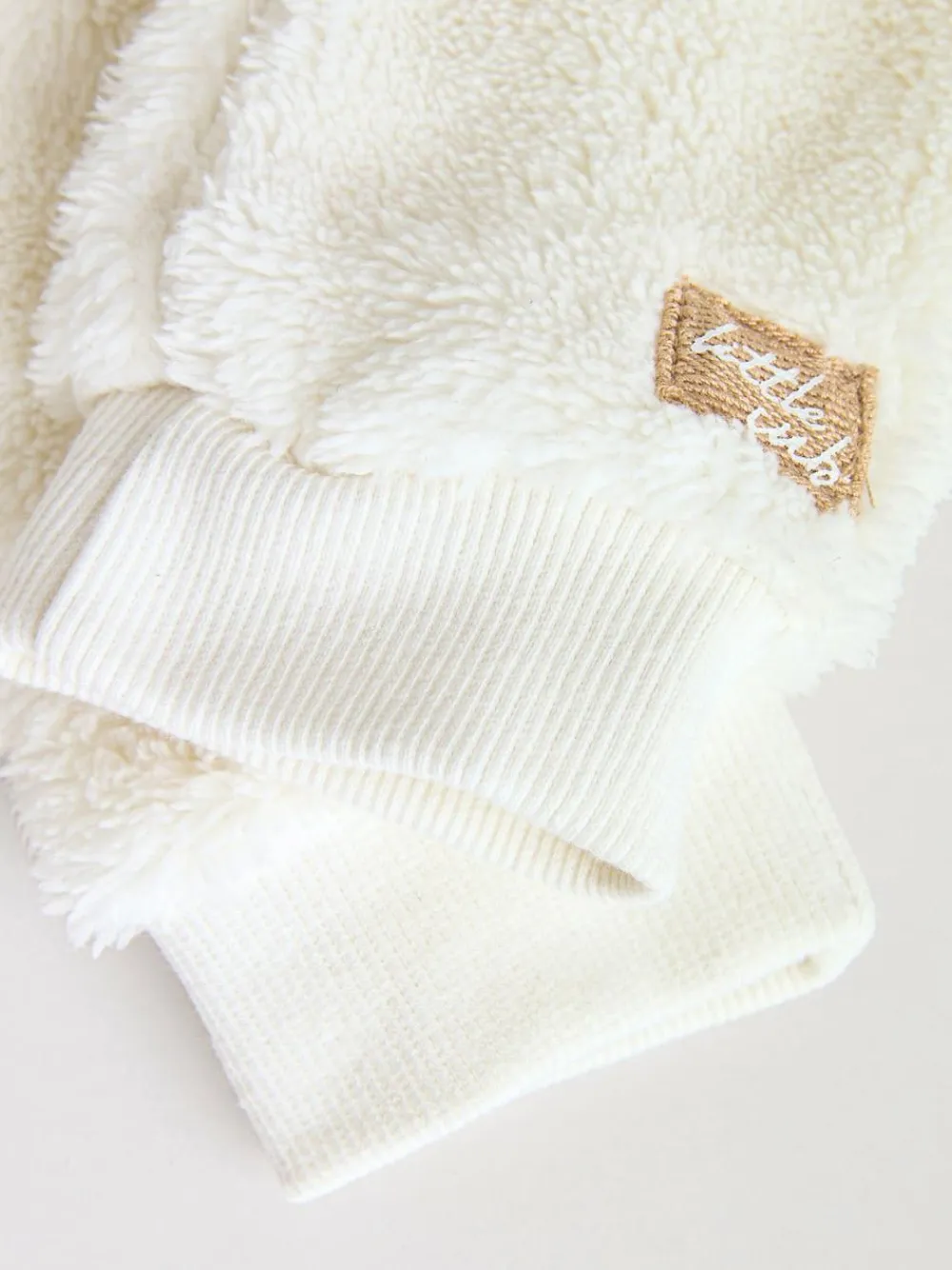 Discount Next Cream Borg Hooded Sweat and Jogger Baby Set (0mths-2yrs)