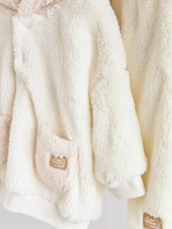 Discount Next Cream Borg Hooded Sweat and Jogger Baby Set (0mths-2yrs)