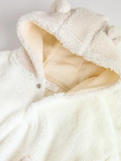 Discount Next Cream Borg Hooded Sweat and Jogger Baby Set (0mths-2yrs)