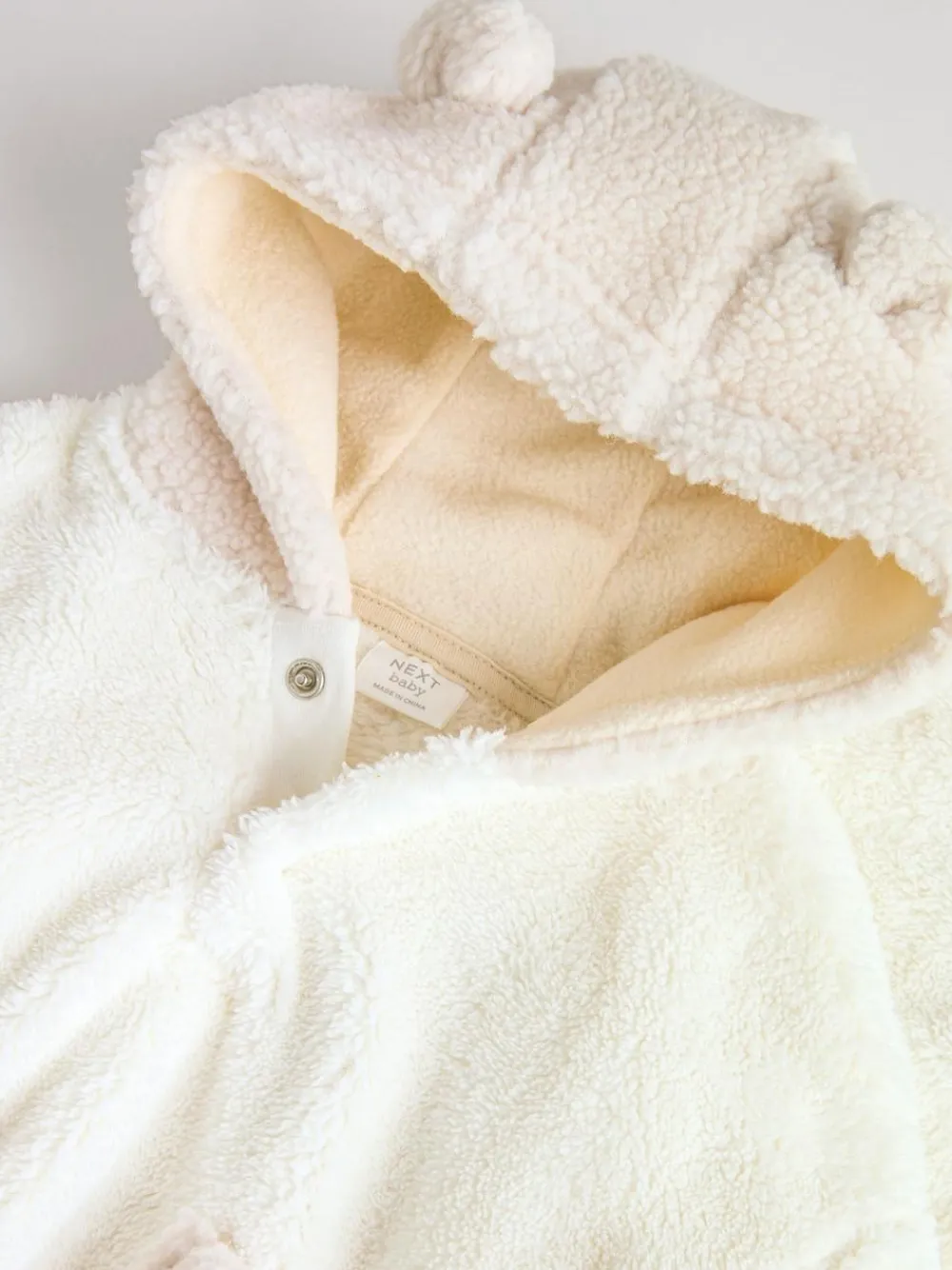 Discount Next Cream Borg Hooded Sweat and Jogger Baby Set (0mths-2yrs)