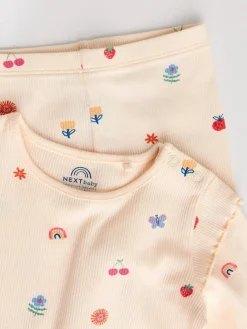 Sale Next Baby Top and Leggings 2 Piece Set (0mths-2yrs) Cream Bright Character