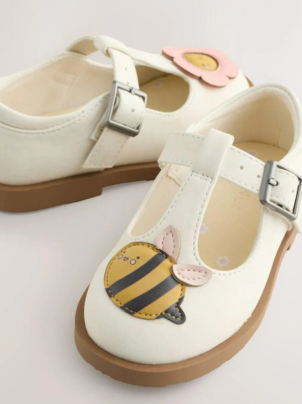 Online Next T-Bar Shoes Cream Character