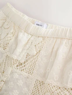 Online Next Cream Crochet Summer Shorts