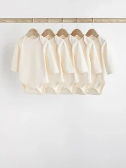 Next Cream Essential Baby Long Sleeve Bodysuits 5 Pack^BOY Unisex|Bodysuits & Vests