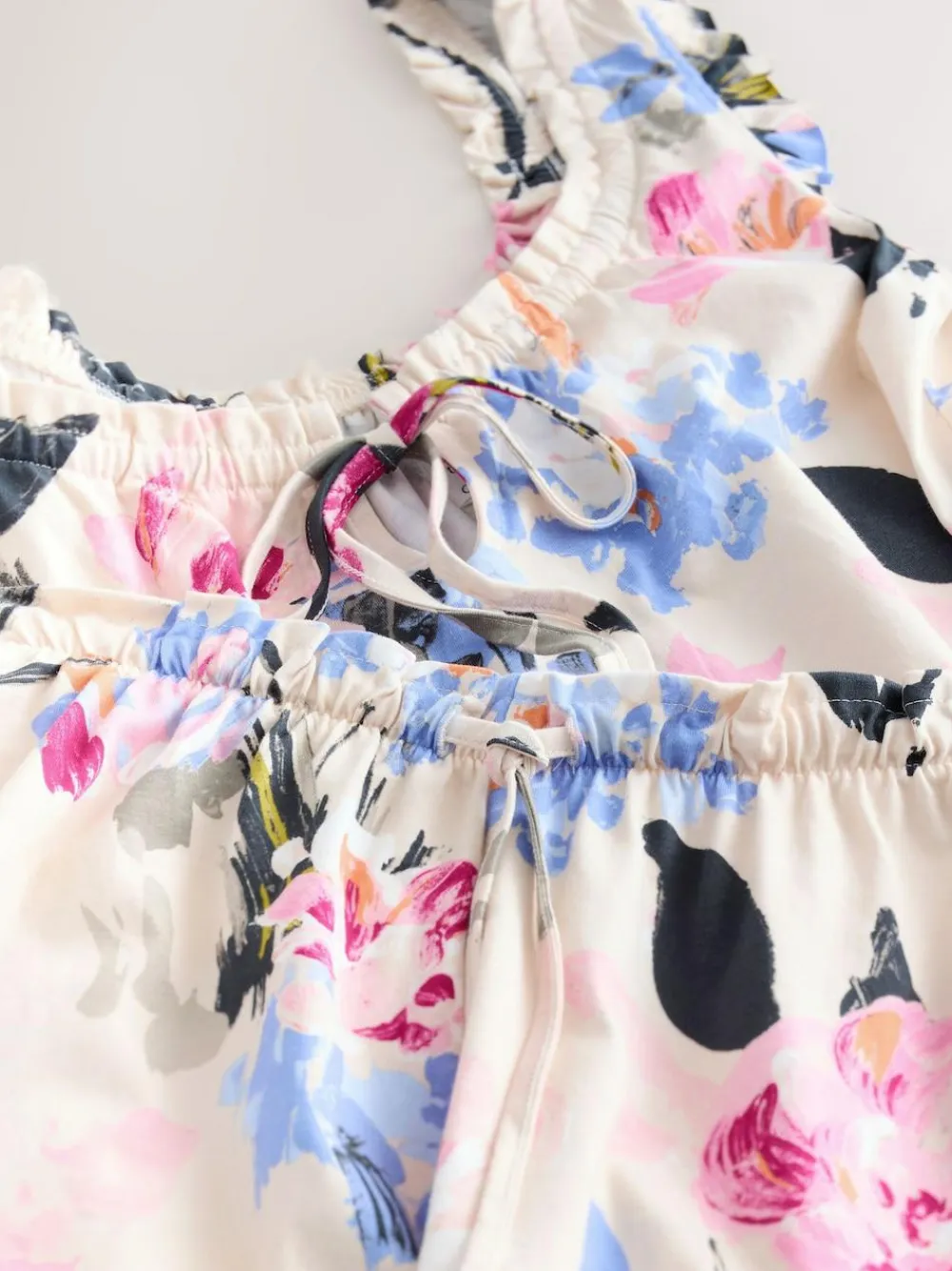 Best Next Cream Floral 100% Cotton Vest Short Set Pyjamas