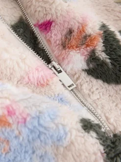 Sale Next Cream Floral Borg Half Zip Fleece