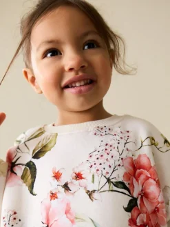Clearance Next Cream Floral Crew Neck Sweatshirt (3mths-7yrs)