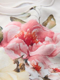 Clearance Next Cream Floral Crew Neck Sweatshirt (3mths-7yrs)