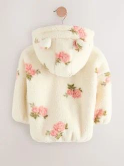 Best Next Zip Through Fleece (3mths-7yrs) Cream Floral Print