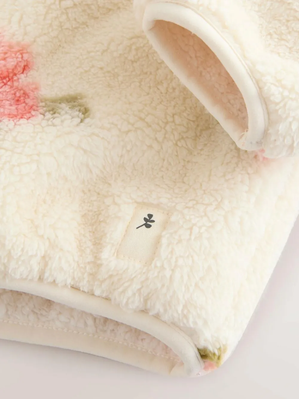 Best Next Zip Through Fleece (3mths-7yrs) Cream Floral Print